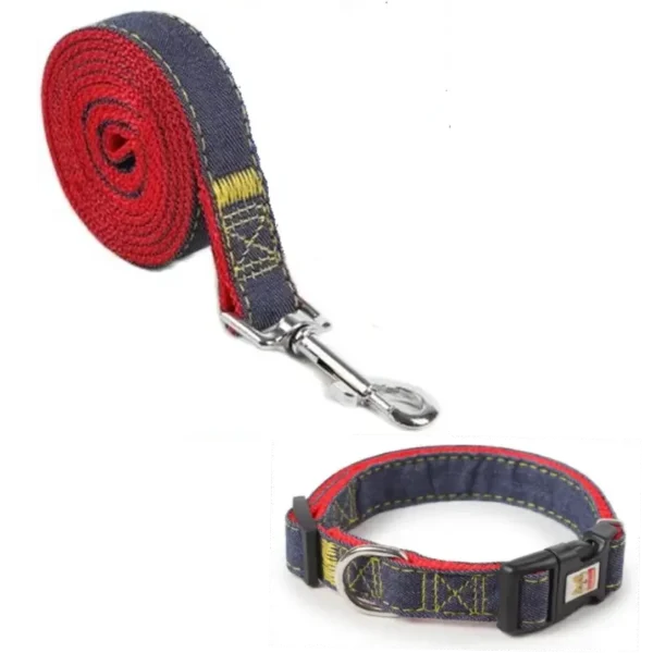 Buy Adventure Denim Dog Leash & Dog Collar Set Petsasa Kampala CBD pet store