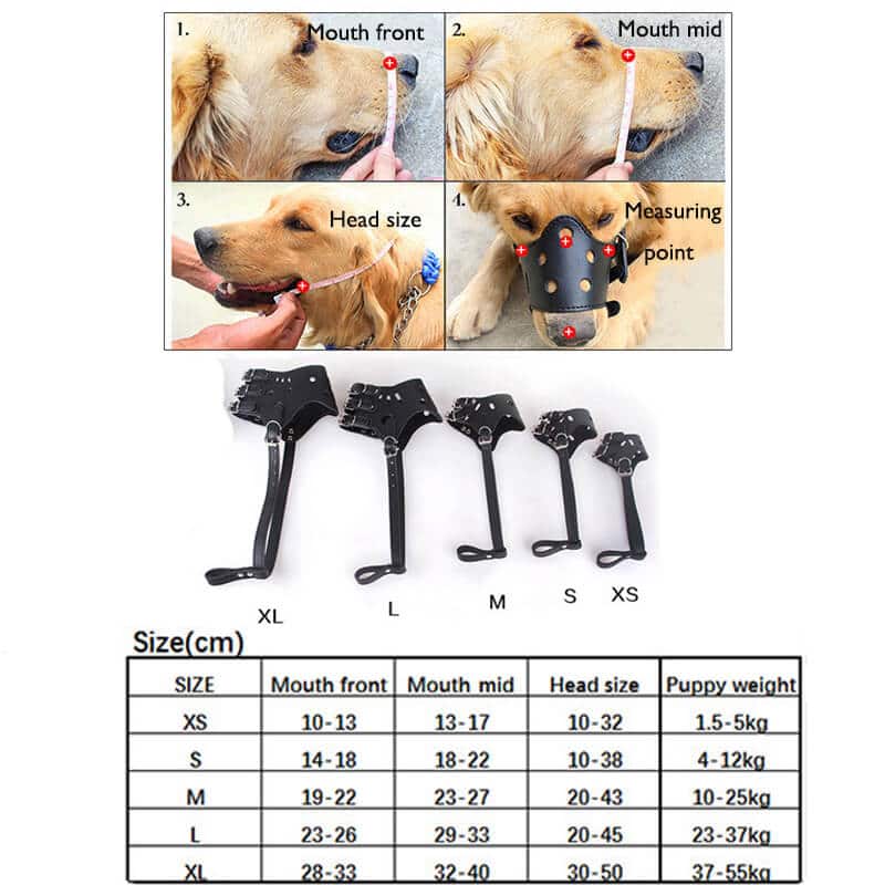 Best Adjustable Soft PU Leather Safety Dog Muzzle For Small, Medium and Large Dogs Petsasa Uganda