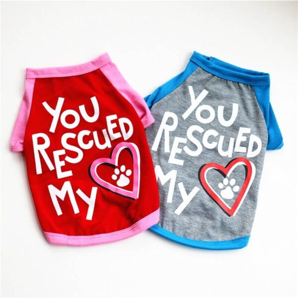 Buy You Rescued My Heart Cat And Puppy Fashion T-Shirt Pet Clothes in Uganda
