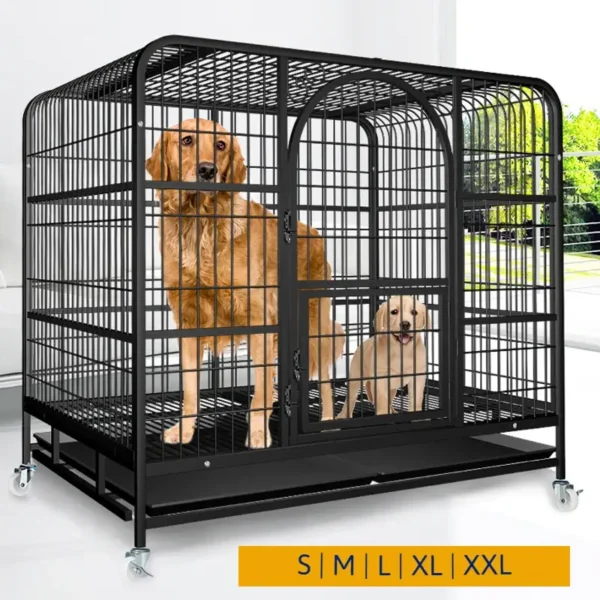Buy Heavy Duty Dog Crate, with Wheels & Toilet Tray, Dog Kennel House