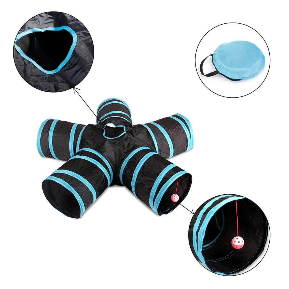 Foldable 5-Way Tunnel Play Cat Toy