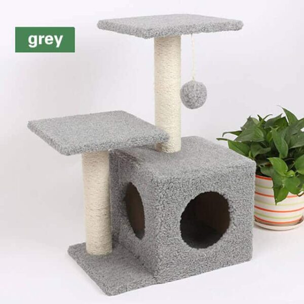 Gray Petsasa Lilo Cat Tree with House & Lounge