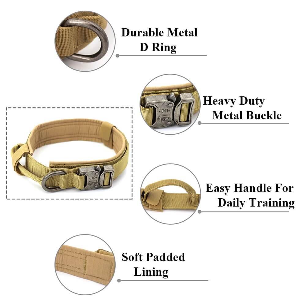 Best Uganda Police Military Army Military Tactical Dog Collar, Heavy Duty for Handling & Training