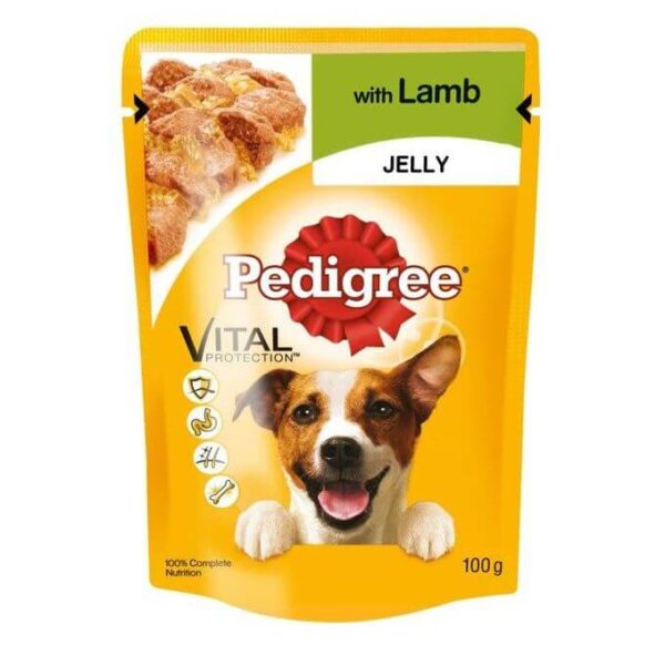 Buy Pedigree Pouch Lamb in Jelly Wet Dog Food 100g grams on Petsasa pet shop near me in Kampala Uganda