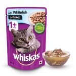 Buy Whiskas Adult (+1 Year) Wet Cat Food, Whitefish in Gravy, 12 Pouches in Uganda on Petsasa