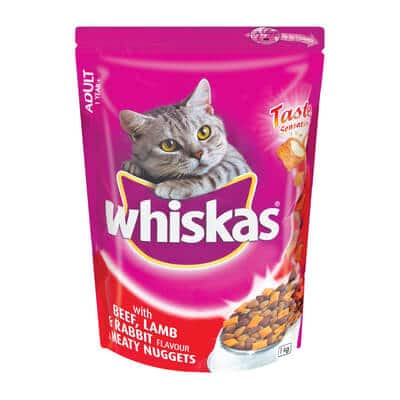 Buy Whiskas Beef, Lamb & Rabbit Meaty Nuggets Adult Dry Cat Food in Uganda on Petsasa Online Petstore in Kampala