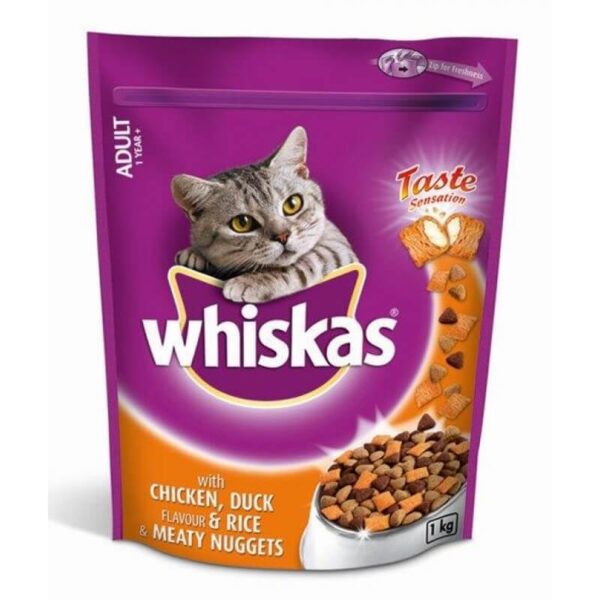 Buy Whiskas Chicken, Duck & Rice Meaty Nuggets Dry Cat Food in Uganda on Petsasa