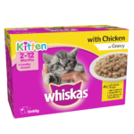 Buy Whiskas Kitten Wet Food, Tender chicken in Gravy, 12 Pouches in Uganda on Petsasa Pet store