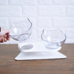 Buy Clear Glass Raised Pet Cat Bowl KittyPro Elevated Cat Food Bowl Double Diner in Uganda on Petsasa