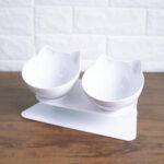 Buy White Raised Pet Bowl KittyPro Elevated Cat Food Bowl Double Diner in Uganda