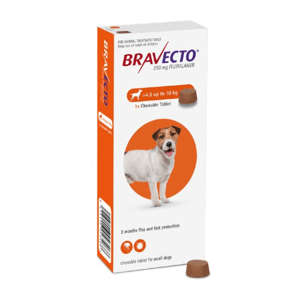 Bravecto for Small Dogs 4.5 to 10Kg Flea & Tick Chewable Tablets in Kampala at Petsasa Petstore in Uganda