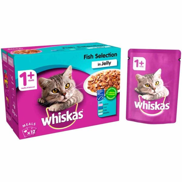 Whiskas Pouch Adult 1+ Fish Selection in Jelly Wet Cat Food