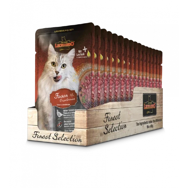LEONARDO® Pheasant + Cranberries Pouch Wet Cat Food Aquapet Pet Food