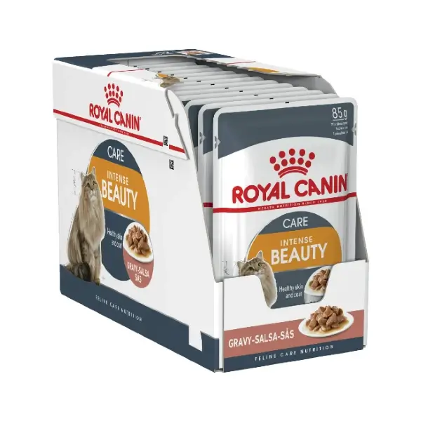 Royal Canin Intense Beauty Chunks Wet Adult Cat Food, 12 Pouches
